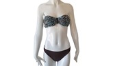 Brown Animal Print Two Piece Swimwear, Bikini